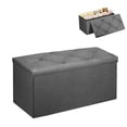 thumbnail image 1 of Banco de Almacenamiento, Reposapiés de Almacenamiento Grande Multifuncional 76 × 38 × 38 cm, Caja de Almacenaje, Taburete Reposapiés, Zapatera,Soporta hasta 200 kg, 1 of 8