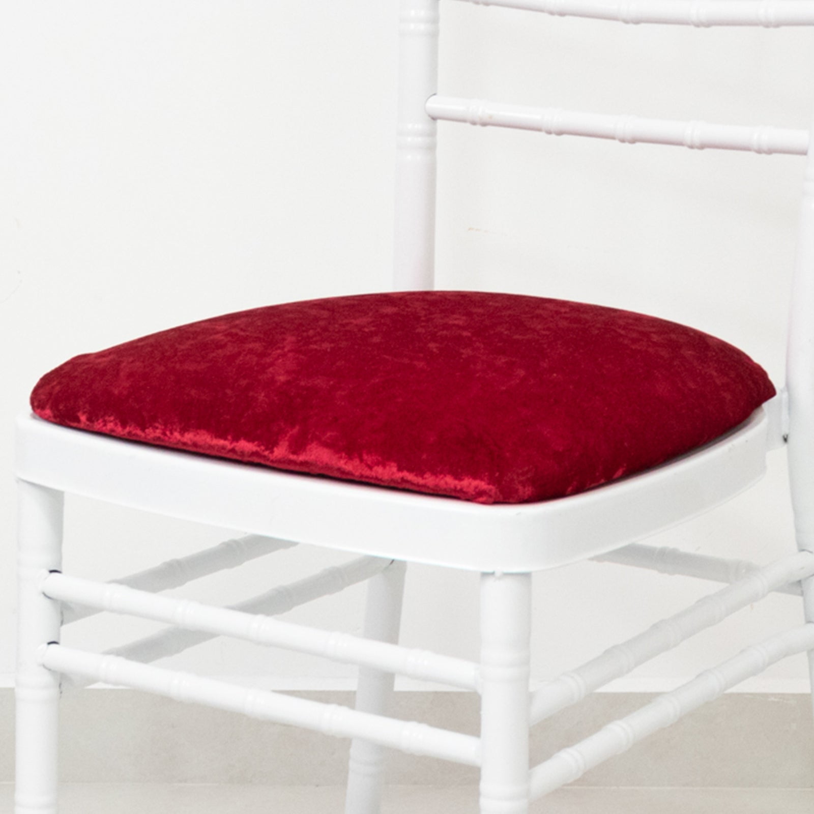 Efavormart 5 Pack Crushed Velvet Chiavari Chair Seat Pad Covers – Red Stretch Cushion Slipcovers for Dining Chairs, Washable & Reusable