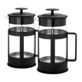 thumbnail image 1 of 2pzas Cafetera Prensa Francesa 350ml Vaso Vidrio Color Negro Transparente, 1 of 4
