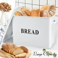 thumbnail image 7 of Bread Box for Kitchen Countertop, VeSteel White Metal Bread Bin Holder for Modern Farmhouse Decor, Extra Large & High Capacity Storage Container - 13" x 9.8" x 7.3" - Holds 2+ Loaves, Vintage Style, 7 of 7
