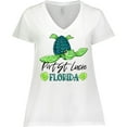 thumbnail image 3 of Inktastic Port St. Lucie, Florida Happy Sea Turtle Women's Plus Size V-Neck T-Shirt, 3 of 5