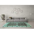 thumbnail image 3 of Ahgly Company Indoor Round Abstract Light Blue Modern Area Rugs, 4' Round, 3 of 4