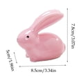 thumbnail image 2 of Pink Glossy Ceramic Bunny Figurine Cute Smooth Charming Decorative Accent For Spring Easter Tabletop Decor Home Living Room Bedroom Mantel And Entryway Display, 2 of 6