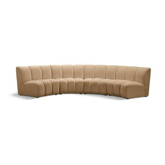 Meridian Furniture Infinity Camel Velvet 4pc. Modular Sectional