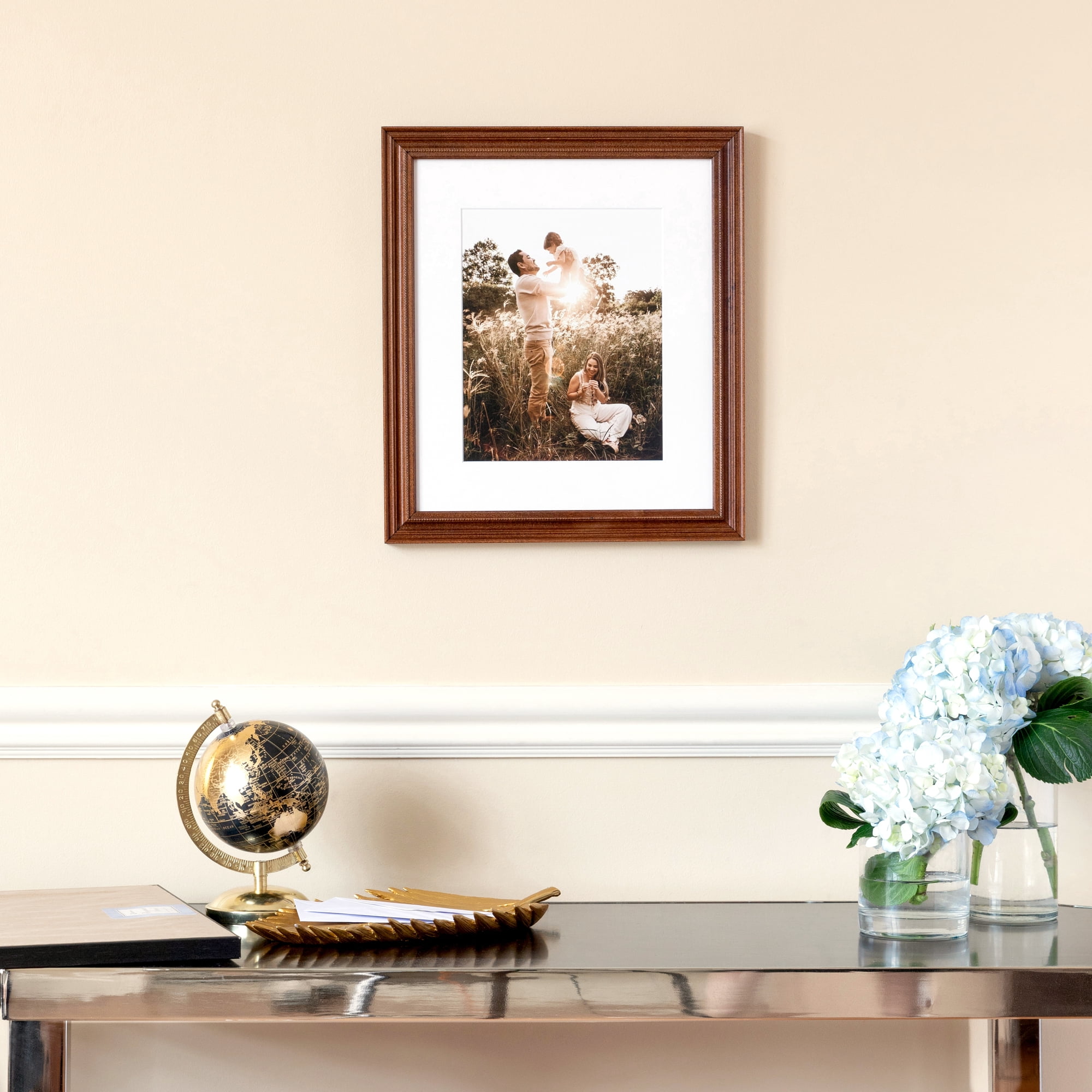 ArtToFrames 18x24 Inch Walnut Picture Frame, This Brown Wood Poster Frame is Great for Your Art or Photos, Comes with 060 Plexi Glass (4096)