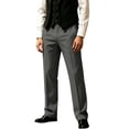 thumbnail image 5 of Business Casual Mens Pleated Front Dress Pants Button Elastic Waist Straight-Leg Golf Trousers Dad Gifts, 5 of 7