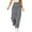 Dark Gray, variant on Women's Cargo Style Straight Leg Pants with Elastic Waist and Multiple Pockets Comfortable Loose Fit Trousers