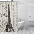 thumbnail image 2 of Vintage Paris Eiffel Tower Waterproof Polyester Shower Curtain for Bathroom with 12 Hooks, 72×72 in, 2 of 7