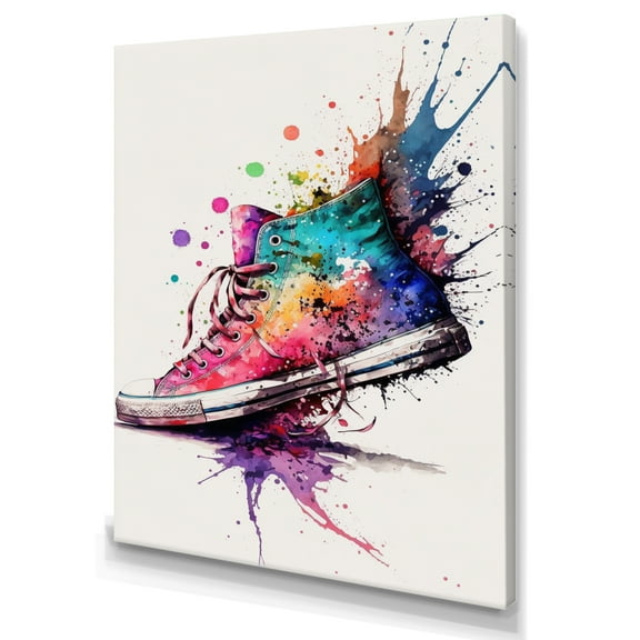 Designart Multicolor Sneaker Shoe I Canvas Wall Art
