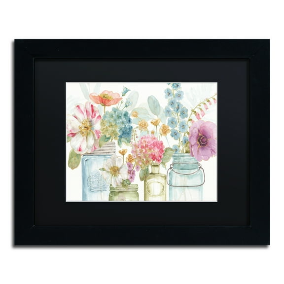 Lisa Audit 'Rainbow Seeds Flowers X' Matted Framed Art