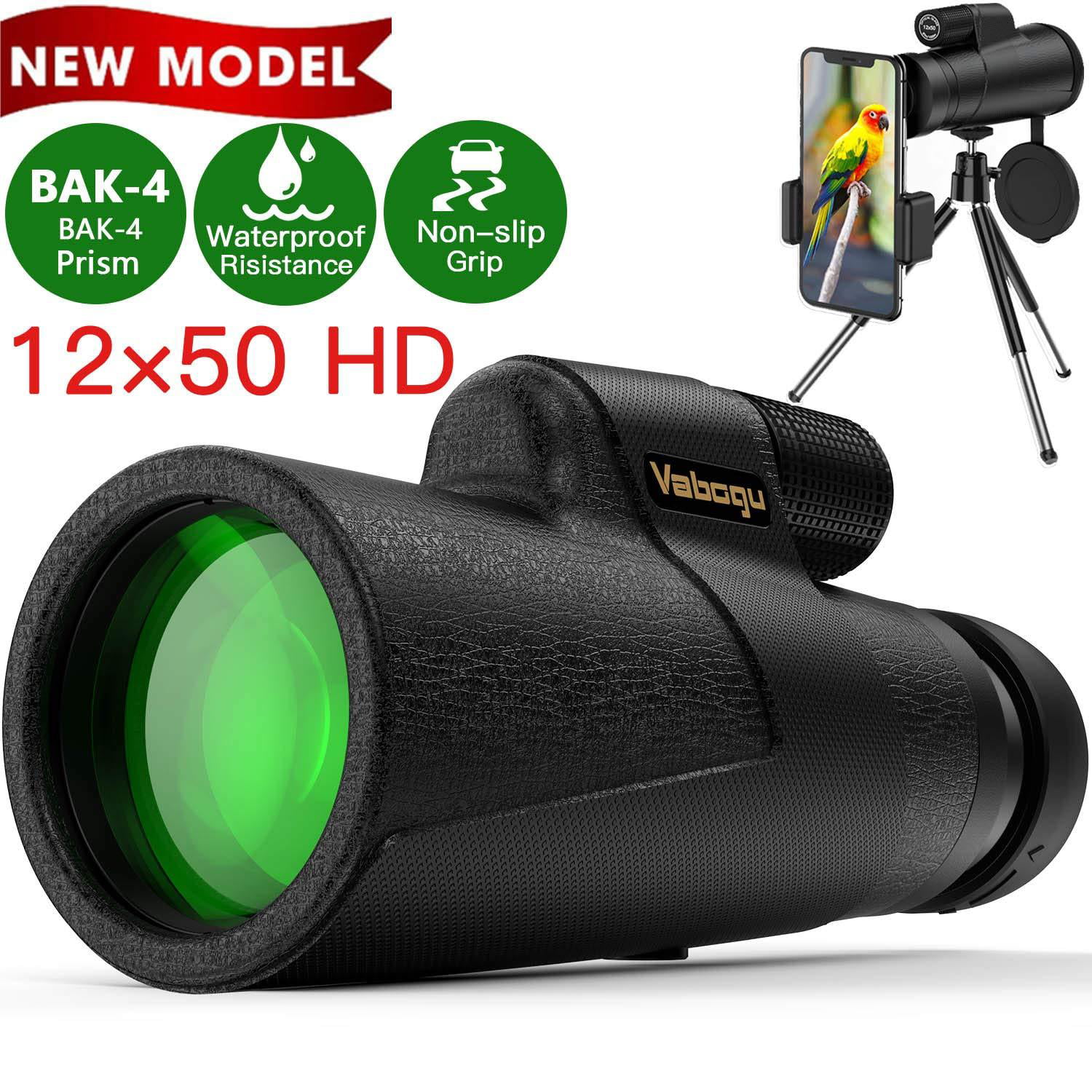 Ellatross Monocular Telescope for Smartphone,Handheld Telescope for Adults with 12X50 HD High Power,for Bird Watching,Wildlife,Concert,Camping,Sporting Game 