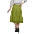 thumbnail image 4 of Moomaya Solid Cotton Skirts For Women Button Down A-Line Knee Length Skirts, 4 of 5