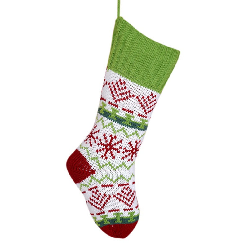 Knitted Christmas Socks Knitted Gift Bag Printed Fun Colorful Festive