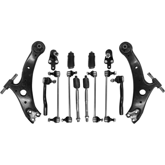 Frenzybro 2007-2011 14 PCs Control Arm Set Steering & Suspension Kit With Tie Rods Sway Bar End Links Replacement For Toyota Camry