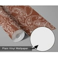 thumbnail image 6 of S4Sassy Peel & Stick Vinyl Wallpaper, Paisley Print Wall Paper Contact Paper Waterproof - Brown, 25"x360", Removable Asian Style Covering for Home Decor in Bedrooms & Living Areas, 6 of 9