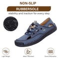 thumbnail image 4 of Mens Sandals Leather Casual Closed Toe Beach Fisherman Shoes Outdoor Summer Sports Breathable Walking Shoes Blue 9.5 US, 4 of 7