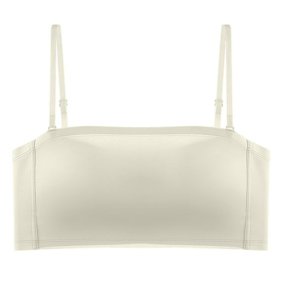 khonts,Women's Spaghetti Strap Sports Camisole Square Neck Yoga Wireless Bra Low Impact Padded Seamless Crop Top White XL