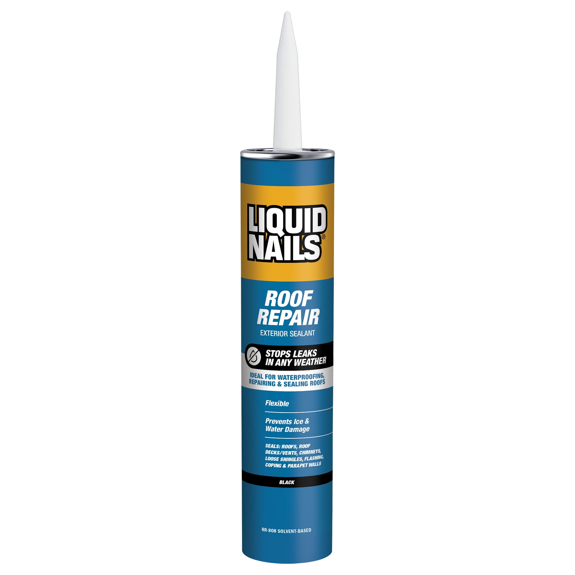 (4 pack) Liquid Nails Roof Repair 10.3 oz Black Exterior Waterproofing Roof Adhesive