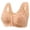 Beige, variant on Women's Front Closure Bras Plus Size Floral Print Full Coverage Support Bra Grey Size 36