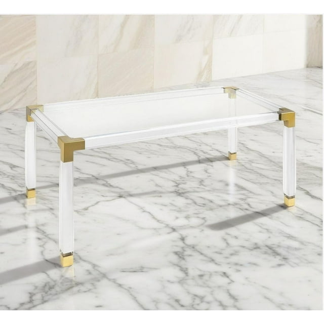 ACRYLIC GOLD COATED DINING TABLE - 72"