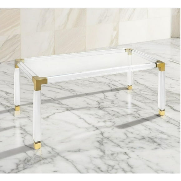 ACRYLIC GOLD COATED DINING TABLE - 72"