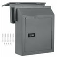 thumbnail image 7 of Through-The-Door Mail & Package Drop Box, Secure Steel Mailbox with Combination Lock, Black Home Parcel Box, 7 of 7