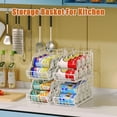 thumbnail image 3 of Baxikayon 4-Pack Stackable Can Organizer with Handles, Foldable Wire Soda & Canned Food Storage Rack for Kitchen Pantry Cabinet, White, 3 of 8