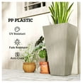 thumbnail image 6 of 3 x 28" Tall Planters Outdoor Indoor, Plastic Flower Pots with Drainage, Patio Deck Garden Pots - Gray, 6 of 9