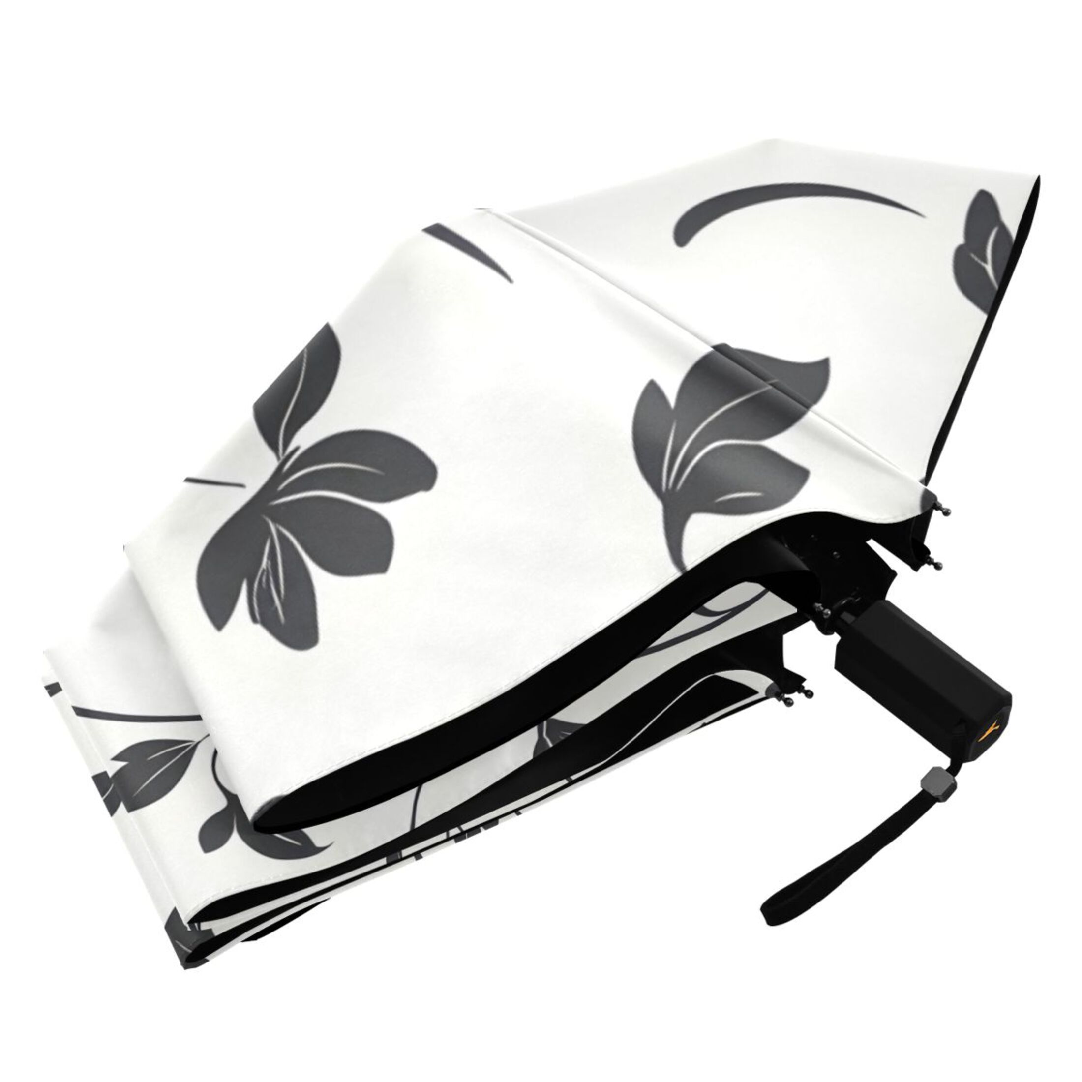 ALAZA Retro Leaves-a1 UPF 50+ Compact Folding Umbrella for Rain Travel Umbrella Packable