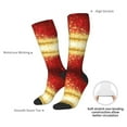 thumbnail image 4 of Susaid Red Gold Glitter Print Thermal Winter Socks for Men and Women, Warm Crew Hiking Socks, for Boots and Outdoor Activities, 4 of 6
