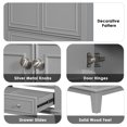 thumbnail image 6 of 30" Bathroom Vanity with Sink Combo, Solid Wood Bathroom Storage Cabinet with 1 Drawer and 2 Soft Closing Door Shelves, Grey, 6 of 7