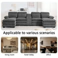 thumbnail image 2 of 124" U-Shaped Modern Sectional Sofa w/ Console, Cup Holders & Pillows,  Comfortable Seating, Boneless Couch for living room, 2 of 9