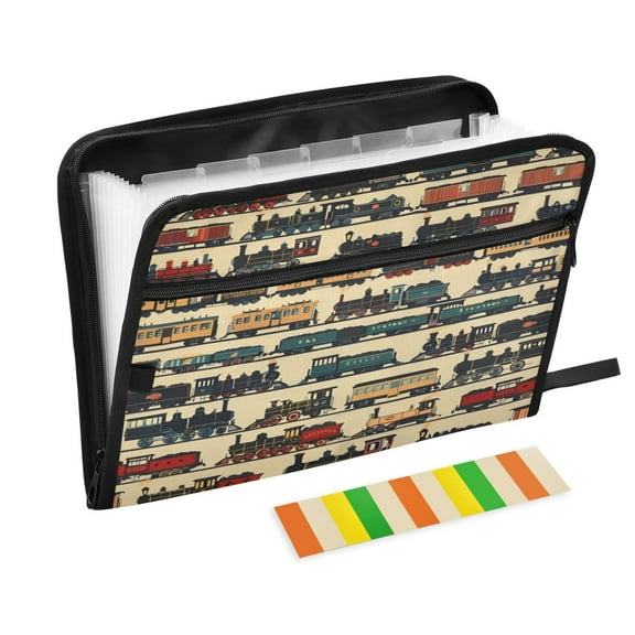Organ Folder 14.2 x 0.8 x 10.6 Inches 13 Separate Pockets A4 Size Documents Folder A Sort Storage File Manager For The Home Office Multicolor Train
