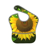 Bingfone Mess-Proof Baby Bib - Waterproof Bib For Baby Boy Or Girl With Food Catcher Pocket, Unisex-Sunflower3