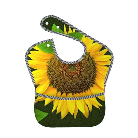 Bingfone Mess-Proof Baby Bib - Waterproof Bib For Baby Boy Or Girl With Food Catcher Pocket, Unisex-Sunflower3
