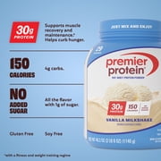 Premier Protein 100% Whey Protein Powder, Vanilla Milkshake, 30g Protein, 29 Servings