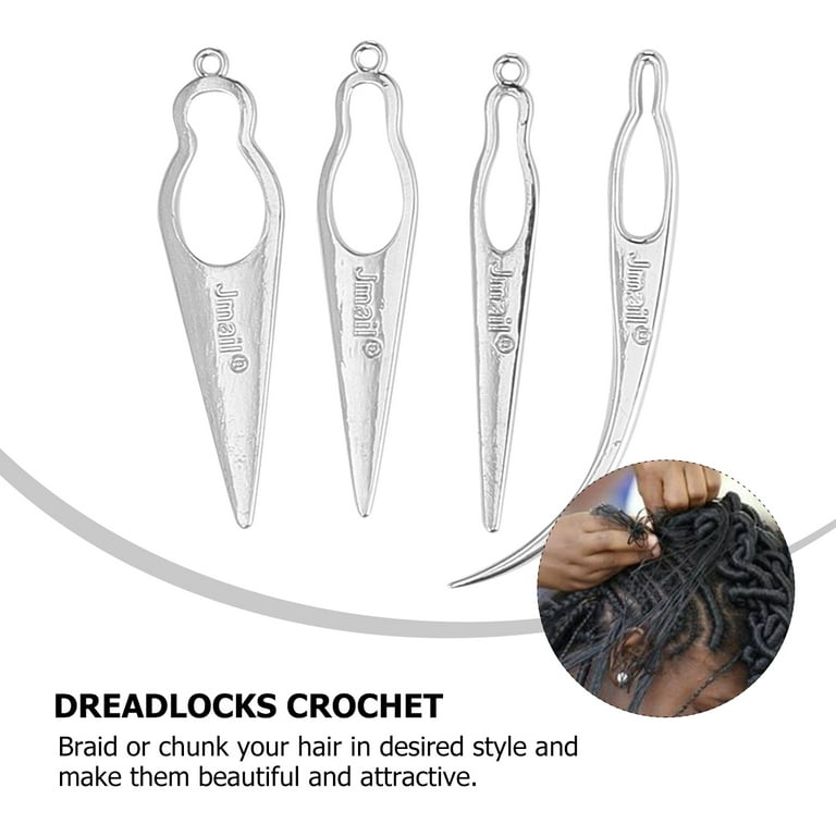Tool Hair Locking Knitting Dreadlocks Crochet Interlocking Styling Needles Dreadlock Tools Locs LOC Maintenance Silver, Size: 7.5x0.9cm