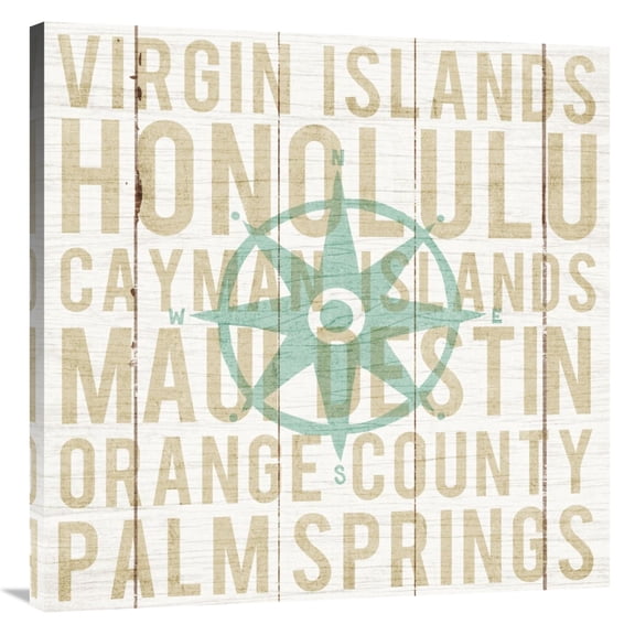 Global Gallery's 'Bon Voyage Compass' By Michael Mullan Stretched Canvas Wall Art