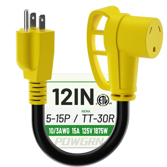 Adaptador eléctrico RV POWGRN 30A a 110 V 10/3 AWG ETL