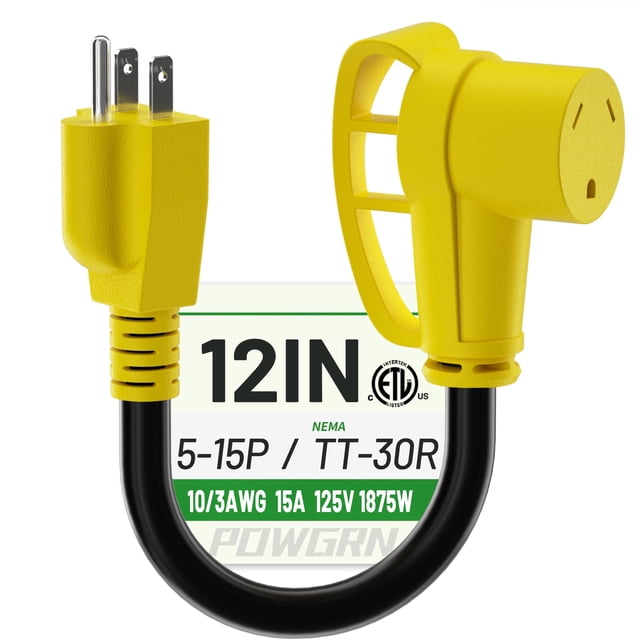 Adaptador eléctrico RV POWGRN 30A a 110 V 10/3 AWG ETL