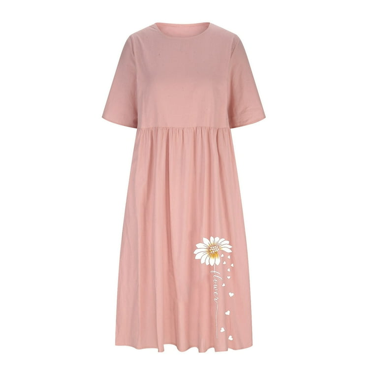 Jinhomg Womens Cute Summer Dresses Elegant Floral Print Maxi Dress Lightweight Comfy Cotton Linen T-Shirt Dress Casual Vacation Beach Dresses Fall Saving Pink S - Walmart.com Jinhomg Womens Cute Summer Dresses Elegant Floral Print Maxi Dress Lightweight Comfy Cotton Linen T-Shirt Dress Casual Vacation Beach Dresses Fall Saving Pink S - Walmart.com