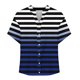 thumbnail image 4 of mfyjkho Tops De Gimnasio Para Mujer, Camiseta Holgada De Manga Corta Con Cuello En V, Rayas Y Degradado De Color Para Mujer, Con Botones De Verano Tops De Tallas Grandes L, 4 of 5
