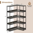 thumbnail image 3 of Costway 5-Tier L-Shaped Bookcase Corner Bookshelf with Metal Frame Open Display Shelf Gray, 3 of 10