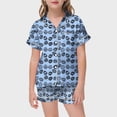 thumbnail image 2 of MIASHUI Pyjama Boutonné 2 Pcs Garçon Fille Imprimé de Pâques pour Enfants, Bleu Clair, 4-5 Ans, 2 of 5