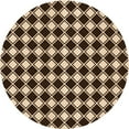 thumbnail image 1 of Ahgly Company Machine Washable Indoor Round Transitional Black Brown Area Rugs, 4' Round, 1 of 7