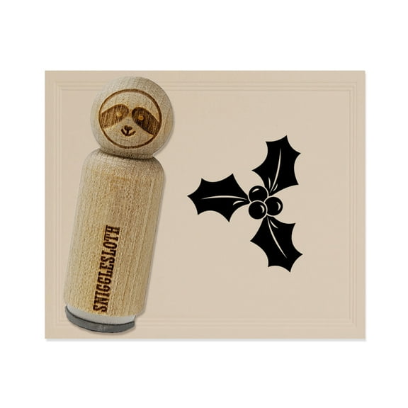 Christmas Holly Rubber Stamp for Scrapbooking Crafting Stamping - Mini 1/2 Inch