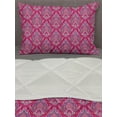 thumbnail image 3 of Antique Oriental Comforter & Sham Bedding Set, Pink Tones Eastern Inspired Traditional Motif, 3 pcs Duvet Set Microfiber Filling Quilt, 5 Sizes, Mustard Magenta, by Ambesonne, 3 of 4