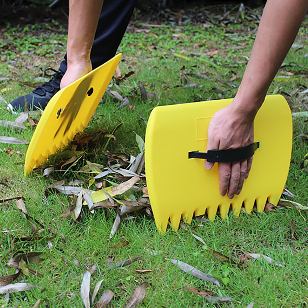 Jumbo Garden Hand Held Leaf Claws Yard Debris Rake Hands Adjustable Set of 2 