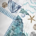 thumbnail image 3 of Blue Sea Turtle Window Valance for Kitchen, Ocean Watercolor Blue Seastars Seaweed Corals Anchor Rod Pocket Short Curtain for Small Windows, Light Filtering Decorative Valance, 60 x 18 Inch, 1 Panel, 3 of 9
