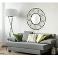 thumbnail image 7 of Kate and Laurel Cori Transitional Round Mirror, 34 Inch Diameter, Black, Modern Decorative Metal Mirror with Rattan-Inspired Accenting for Dramatic Home Wall Decor, 7 of 7